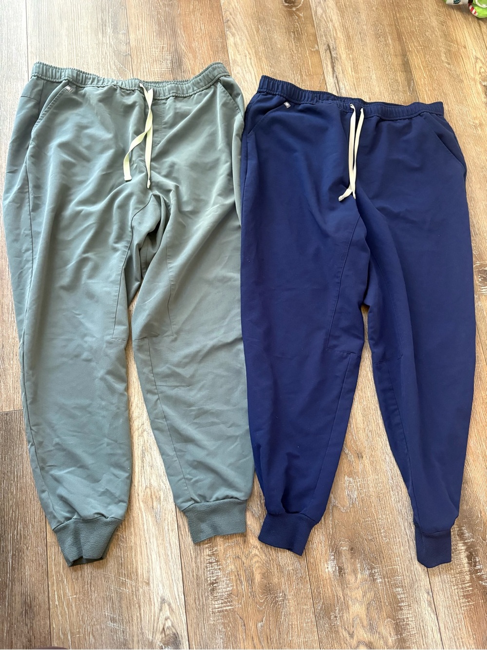 Figs scrub Jogger Pants - Olive Green and Navy Blue bundle size 2XL